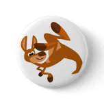 Cute Cartoon Kangaroo's Somersault Button Badge