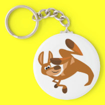 Cute Cartoon Kangaroo's Somersault Keychain