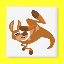 Cute Cartoon Kangaroo's Somersault Magnet