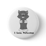 Cute Cartoon Kitten Pinback Buttons