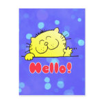 Cute Cartoon Kitty Hello Post Card