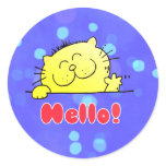 Cute Cartoon Kitty Hello Sticker