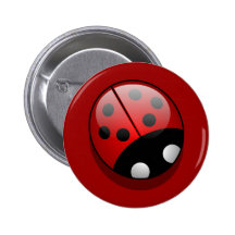 Cute Cartoon Ladybug Buttons