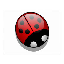 Cute Cartoon Ladybug Postcard