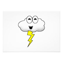 Cute Cartoon Lightning Cloud Invite