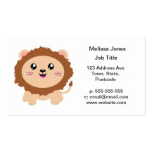 Cute cartoon Lion Business Card