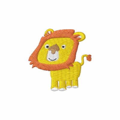 Cute Cartoon Lion embroidery Shirt Embroidered Polo Shirt by Lioness_Graphics