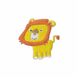 Cute Cartoon Lion Right Side Embroidered Hoodie