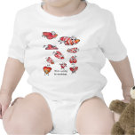 Cute Cartoon Love Hearts Baby Onesies t-shirts