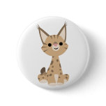 Cute Cartoon Lynx Button Badge