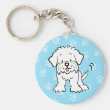 Cute Cartoon Maltese Keychain