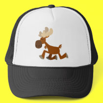 Cute Cartoon Merry Moose Trucker Hat