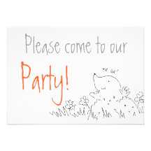 Cute cartoon mole popping out of molehill personalized invites