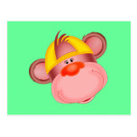 Cute Cartoon Monkey Face Post Cards