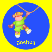 Cute Cartoon Monkey Personalized Name Gift stickers