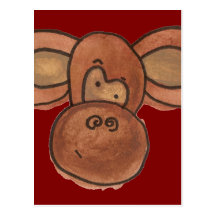 Cute Cartoon Monkey Postcard
