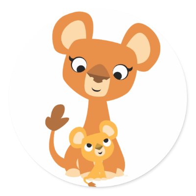 Cute Cartoon Mother Lion and cub sticker by Lioness_Graphics