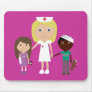 Cute Cartoon Nurse & Children Customizable Pink Mouse Pad