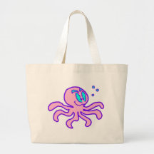 Cute Cartoon Octopus Aquatic Animal Funny Tote Bag