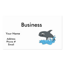 cute cartoon orca killer whale business card templates