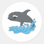 cute cartoon orca killer whale round stickers