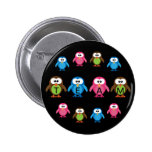 Cute Cartoon Owls Customizable Team Pinback Buttons