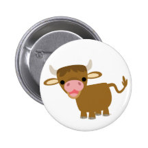 Cute Cartoon Ox button badge