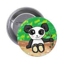 cute cartoon panda button