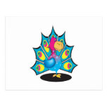 cute cartoon peacock post cards