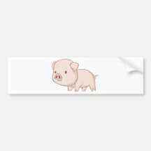 Cute Cartoon Pig Shirts Bumper Sticker
