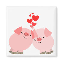 Cute Cartoon Pigs in Love Magnet
