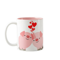 Cute Cartoon Pigs in Love Mug