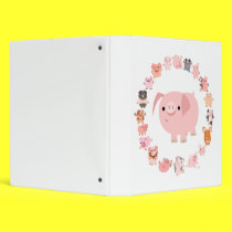Cute Cartoon Pigs Mandala Binder
