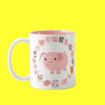 Cute Cartoon Pigs Mandala Mug
