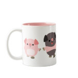 Cute Cartoon Pigs On a Walk  Mug