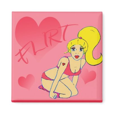 Cute cartoon pinup girl magnet by Derora