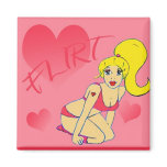 Cute cartoon pinup girl magnet