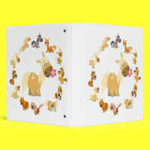 Cute Cartoon Ponies Mandala Avery Binder