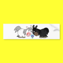 Cute Cartoon Ponies Standoff  Bumper Sticker bumper stickers