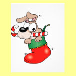 Cute cartoon puppy in Christmas stocking letterhead