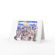 Cute Cartoon Rabbit Full Moon Card