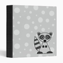 Cute Cartoon Raccoon Vinyl Binder