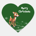Cute Cartoon Reindeer Christmas Gift Tags Stickers