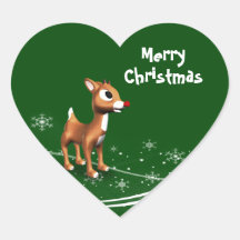 Cute Cartoon Reindeer Christmas Gift Tags Stickers