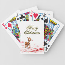 Cute Cartoon Reindeer Christmas Poker Deck