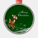 Cute Cartoon Reindeer Christmas Tree Ornament