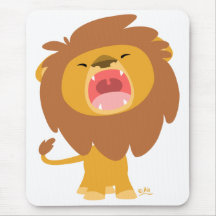 Cute Cartoon  Roaring Lion mousepad