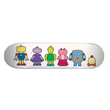 Cute Cartoon Robots Custom Skate Board