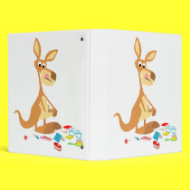 Cute Cartoon Rummaging Kangaroo Binder