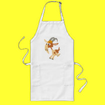 Cute Cartoon Running Goat Cooking Apron